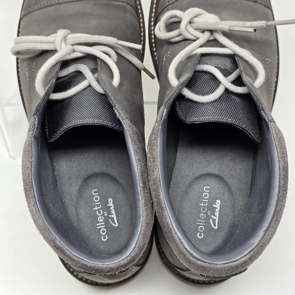 Clarks Collection Gray Leather Cap Toe Chukka Boots 14885‎ Men's US  Size 11 M